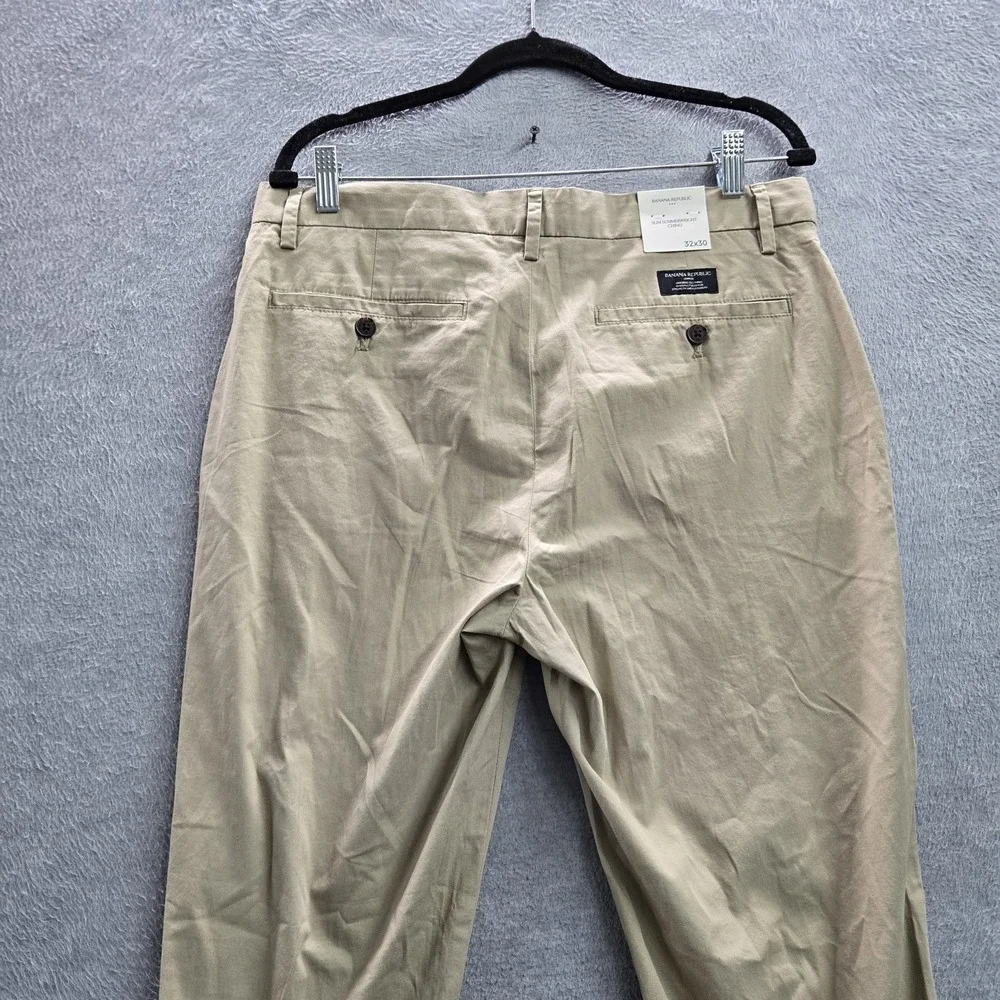 Banana Republic Men Pants 32X30 Khaki Chinos Chino Slim Summerweight NWT